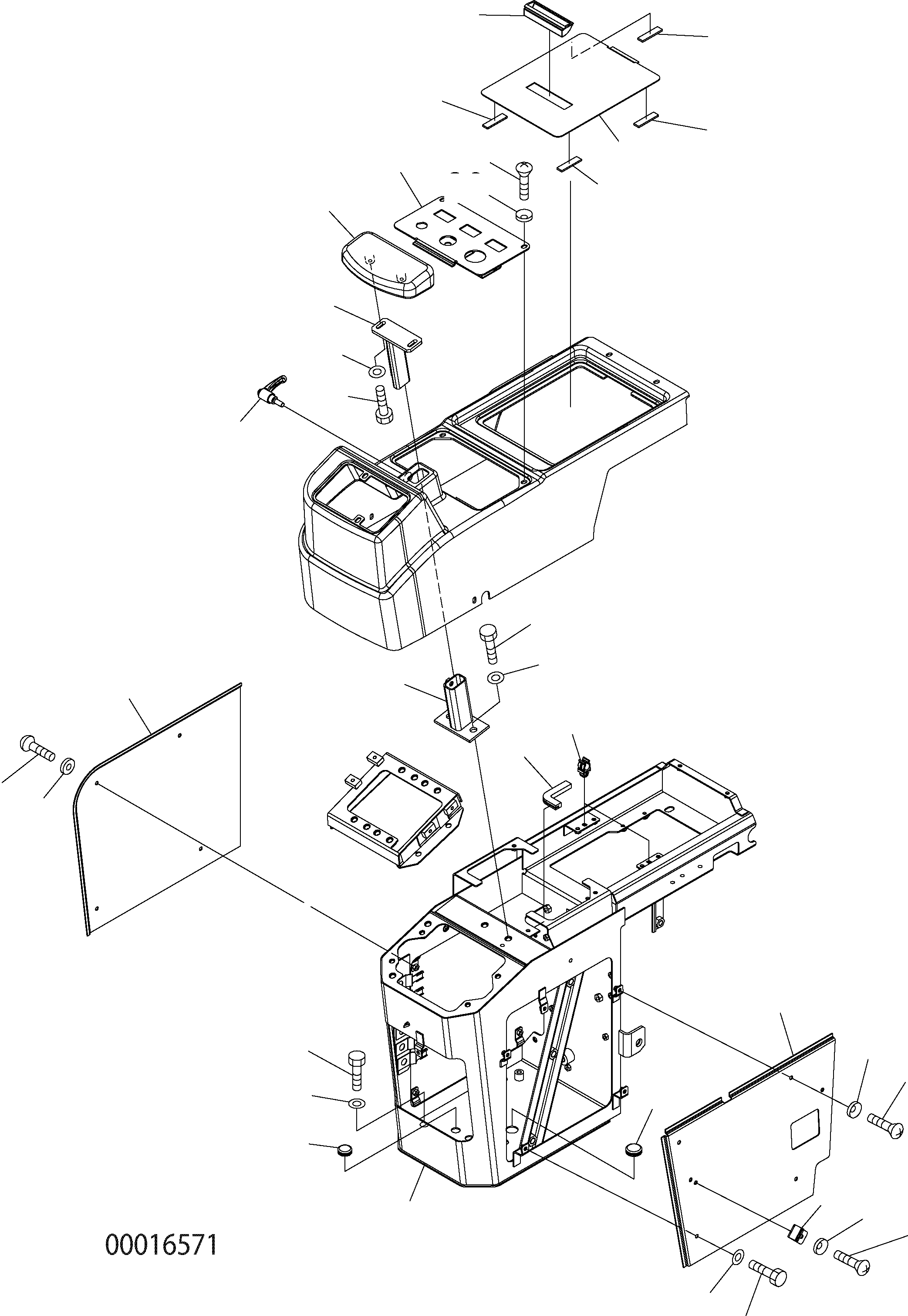 Wheel Loaders Komatsu / WA150PZ-5 S/N H50001 - Up(wa150pz) / FLOOR (CONSOLE BOX RHS 2-LEVER)(K0-17 : K0210-06A1)