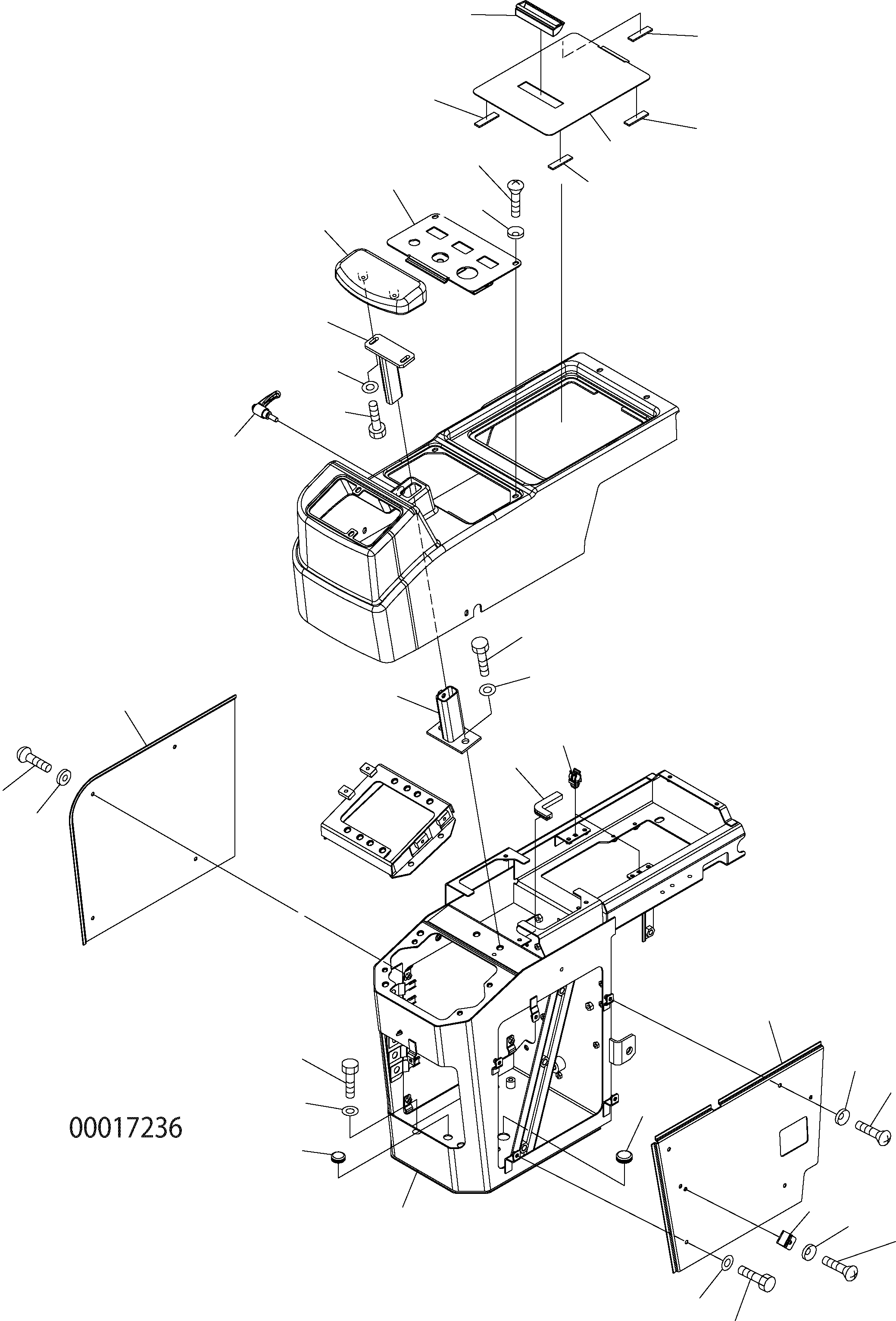 Wheel Loaders Komatsu / WA150PZ-5 S/N H50001 - Up(wa150pz) / FLOOR (CONSOLE BOX RHS 3-LEVER)(K0-18 : K0210-06A2)