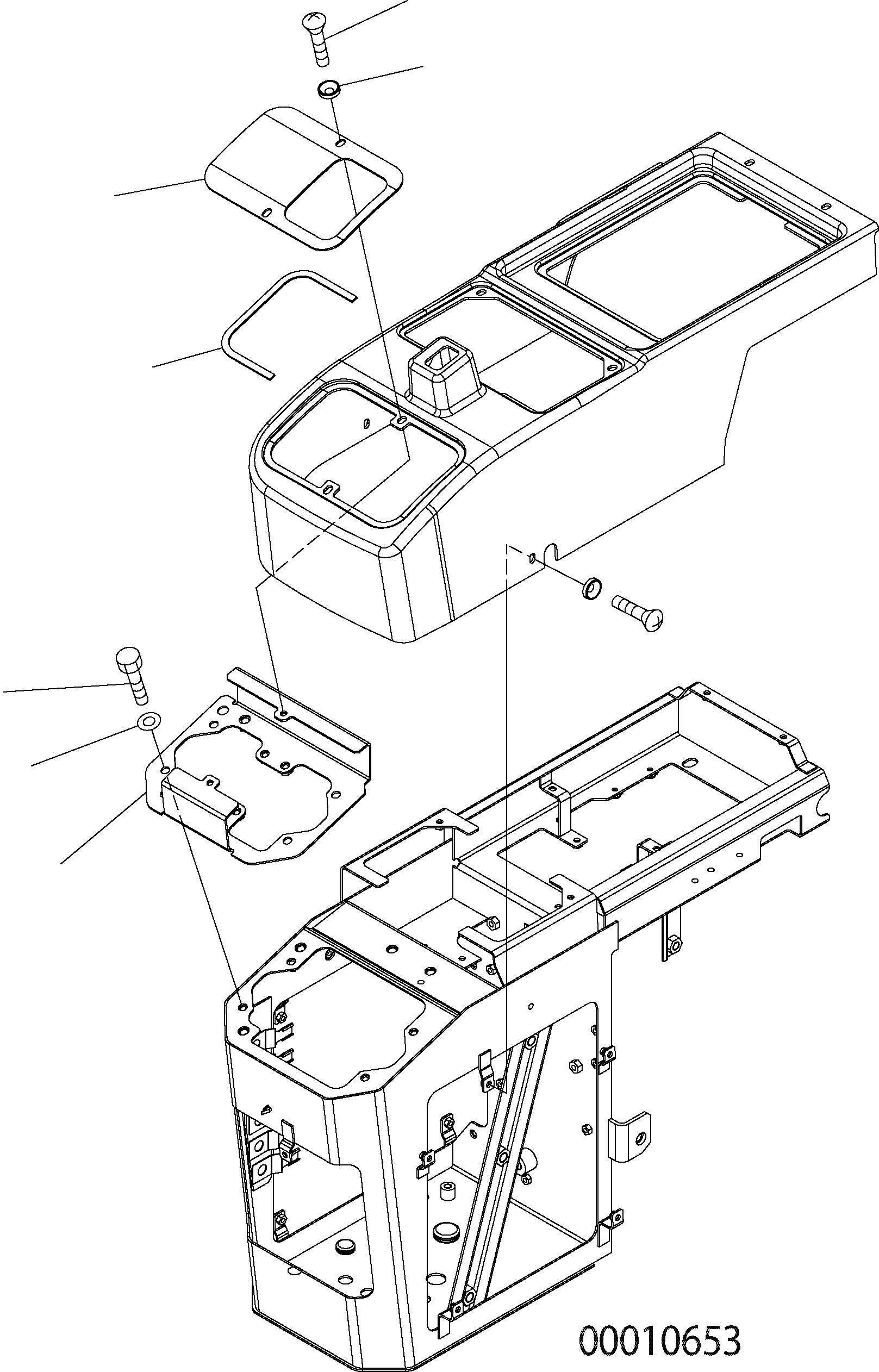 Wheel Loaders Komatsu / WA150PZ-5 S/N H50001 - Up(wa150pz) / FLOOR (CONSOLE BOX COVER RHS MFL 2-SPOOL)(K0-19 : K0210-08A0)