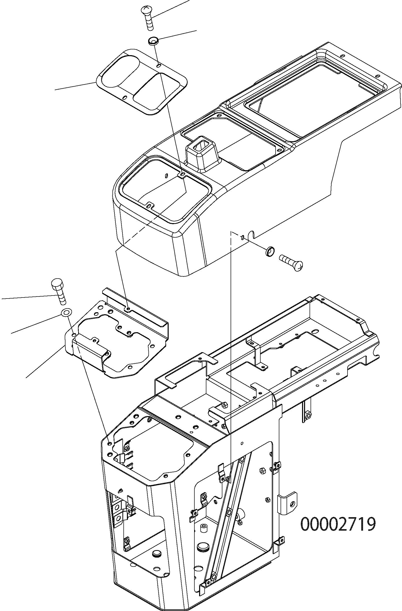 Wheel Loaders Komatsu / WA150PZ-5 S/N H50001 - Up(wa150pz) / FLOOR (CONSOLE BOX COVER RHS MFL 3-SPOOL)(K0-20A : K0210-08A2)