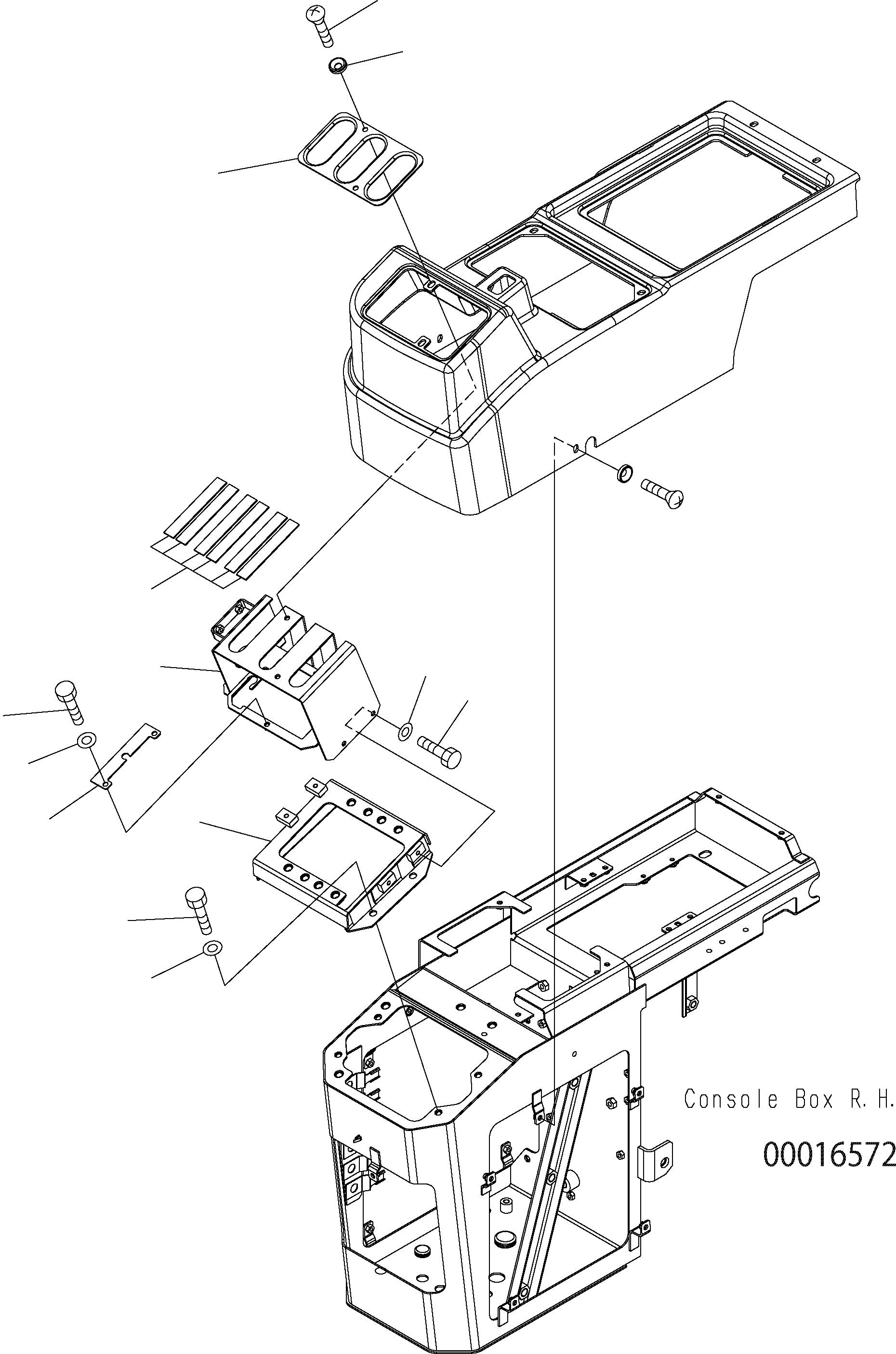 Wheel Loaders Komatsu / WA150PZ-5 S/N H50001 - Up(wa150pz) / FLOOR (CONSOLE BOX COVER RHS 3 LEVER 3-SPOOL)(K0-21 : K0210-08A3)