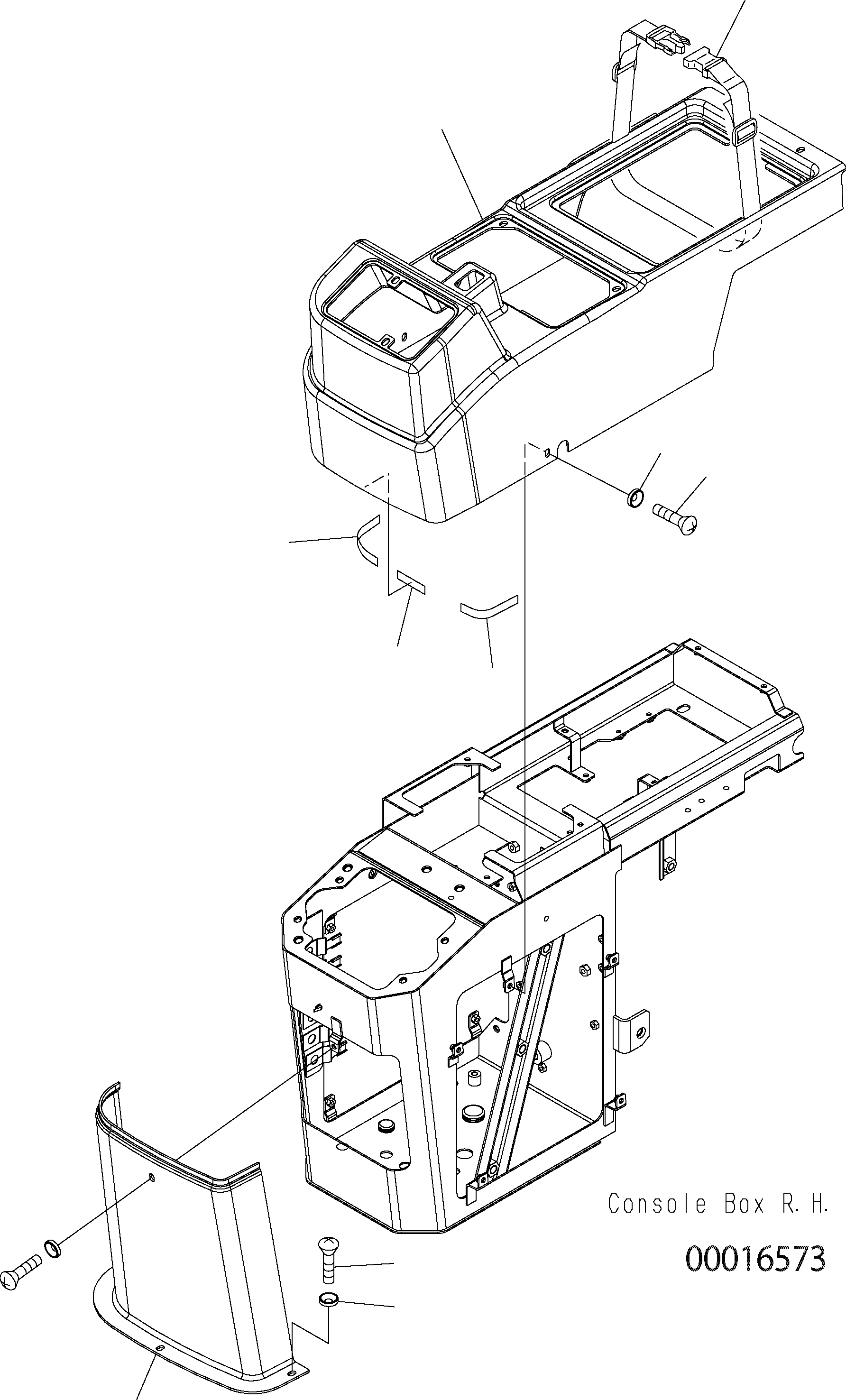 Wheel Loaders Komatsu / WA150PZ-5 S/N H50001 - Up(wa150pz) / FLOOR (CONSOLE BOX COVER RHS 3 LEVER)(K0-25 : K0210-08A8)