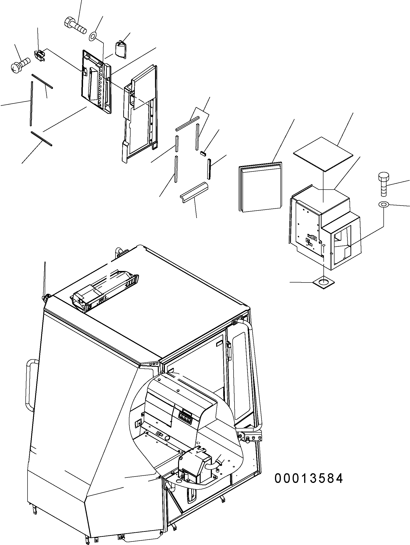 Wheel Loaders Komatsu / WA150PZ-5 S/N H50001 - Up(wa150pz) / FLOOR (FILTER, DAMPER - WITHOUT AIR CONDITIONER)(K0-27 : K0210-09A3)