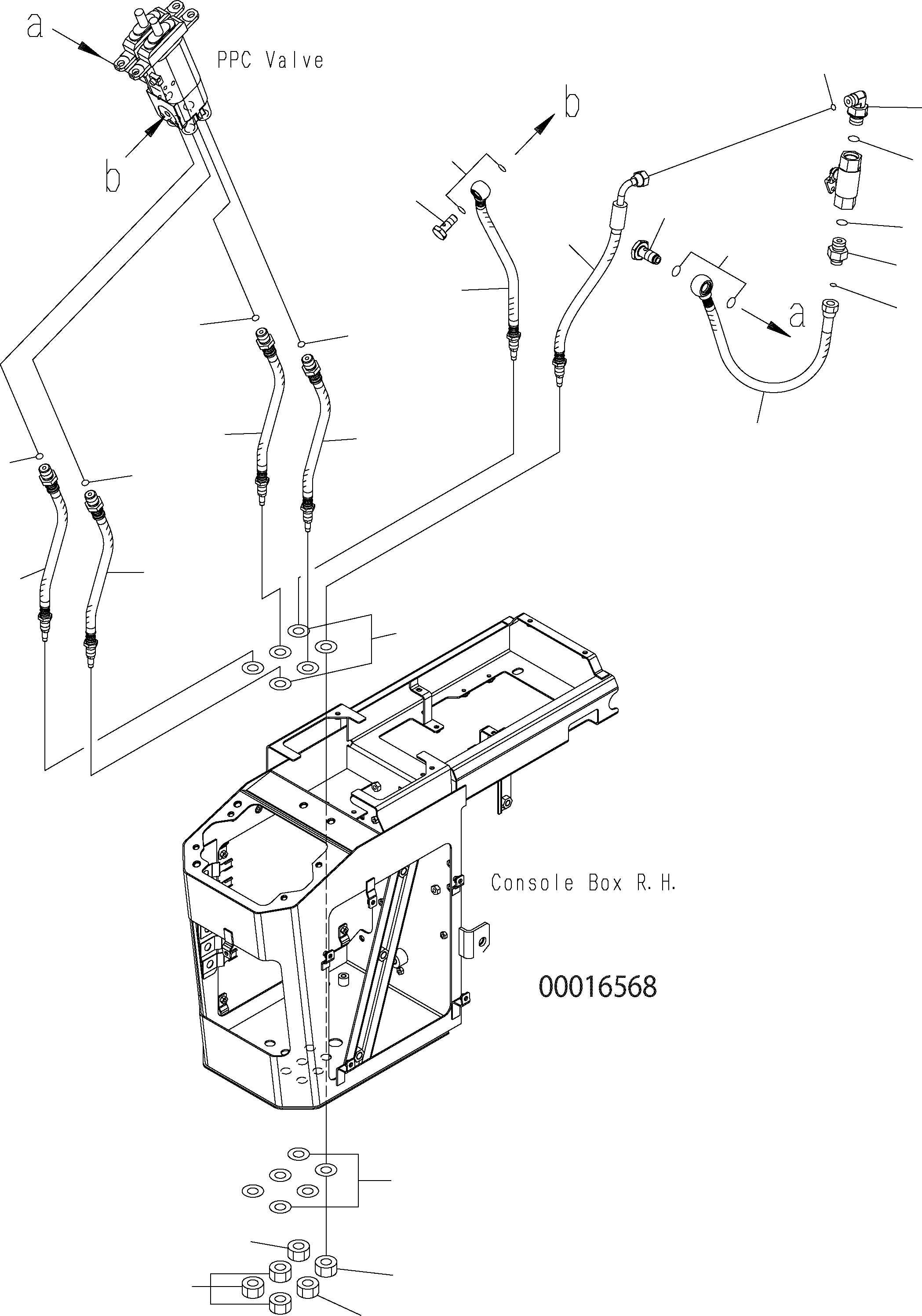 Wheel Loaders Komatsu / WA150PZ-5 S/N H50001 - Up(wa150pz) / FLOOR (LOADER CONTROL HOSES 2 LEVER 2-SPOOL F/R SWITCH WITH / WITHOUT E.C.S.S.)(K0-35 : K0210-11A1)