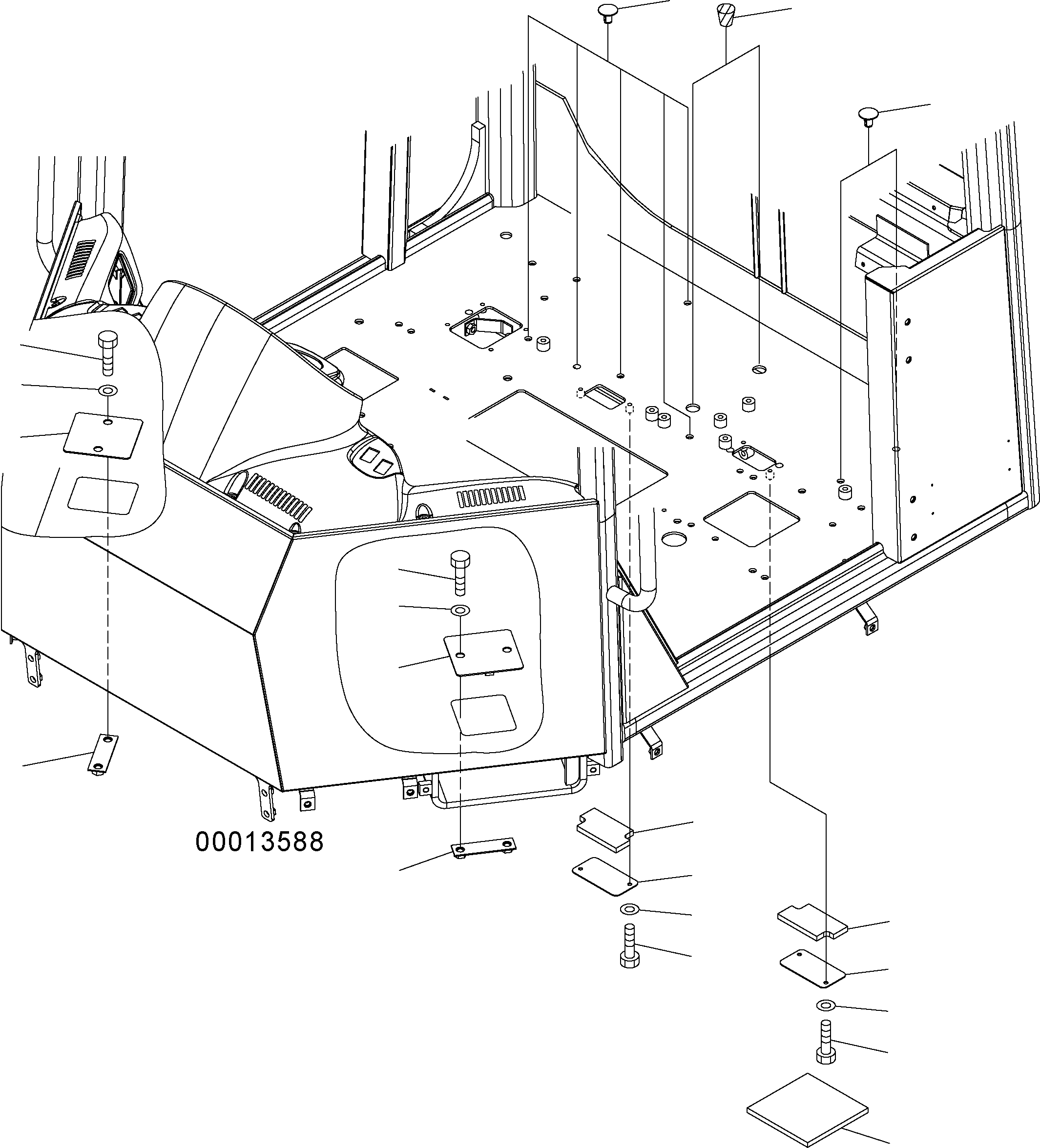 Wheel Loaders Komatsu / WA150PZ-5 S/N H50001 - Up(wa150pz) / FLOOR (PLUG - WITHOUT AIR CONDTIONER)(K0-43 : K0210-16A3)