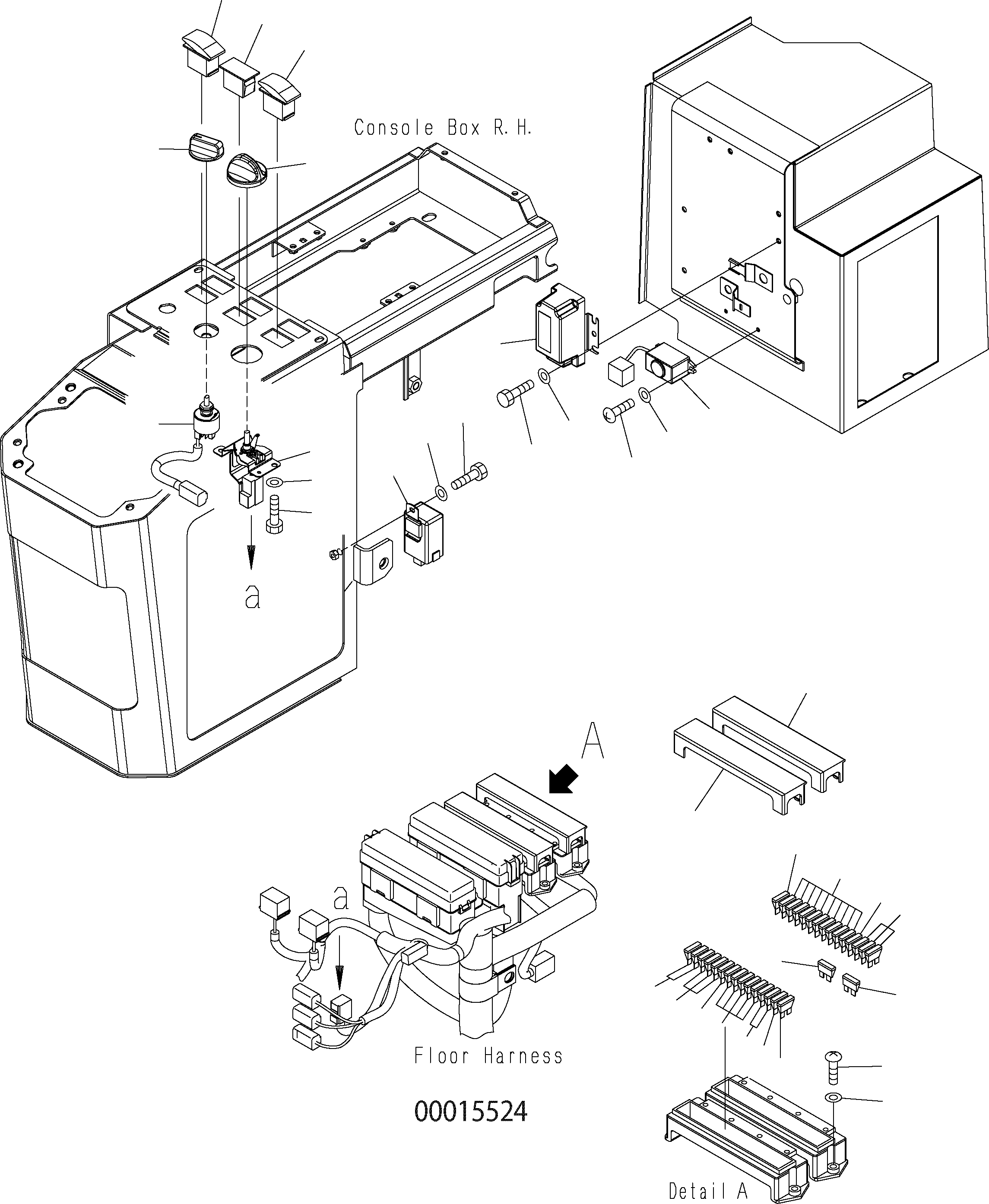 Wheel Loaders Komatsu / WA150PZ-5 S/N H50001 - Up(wa150pz) / FLOOR (EL. PARTS 3 LEVER WITH E.C.S.S.)(K0-54 : K0210-22A5)