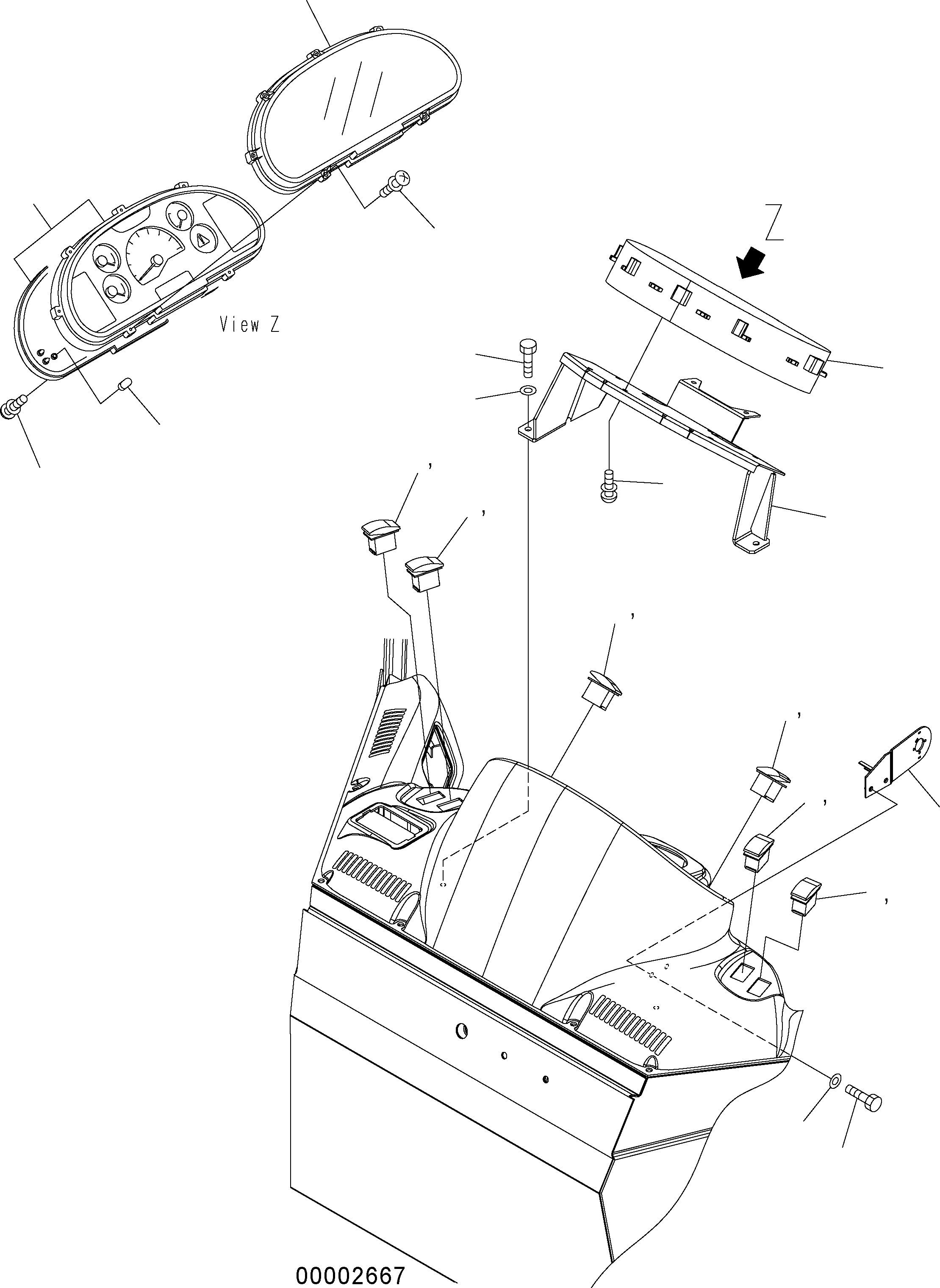 Wheel Loaders Komatsu / WA150PZ-5 S/N H50001 - Up(wa150pz) / FLOOR (MAIN MONITOR)(K0-57 : K0210-26A2)