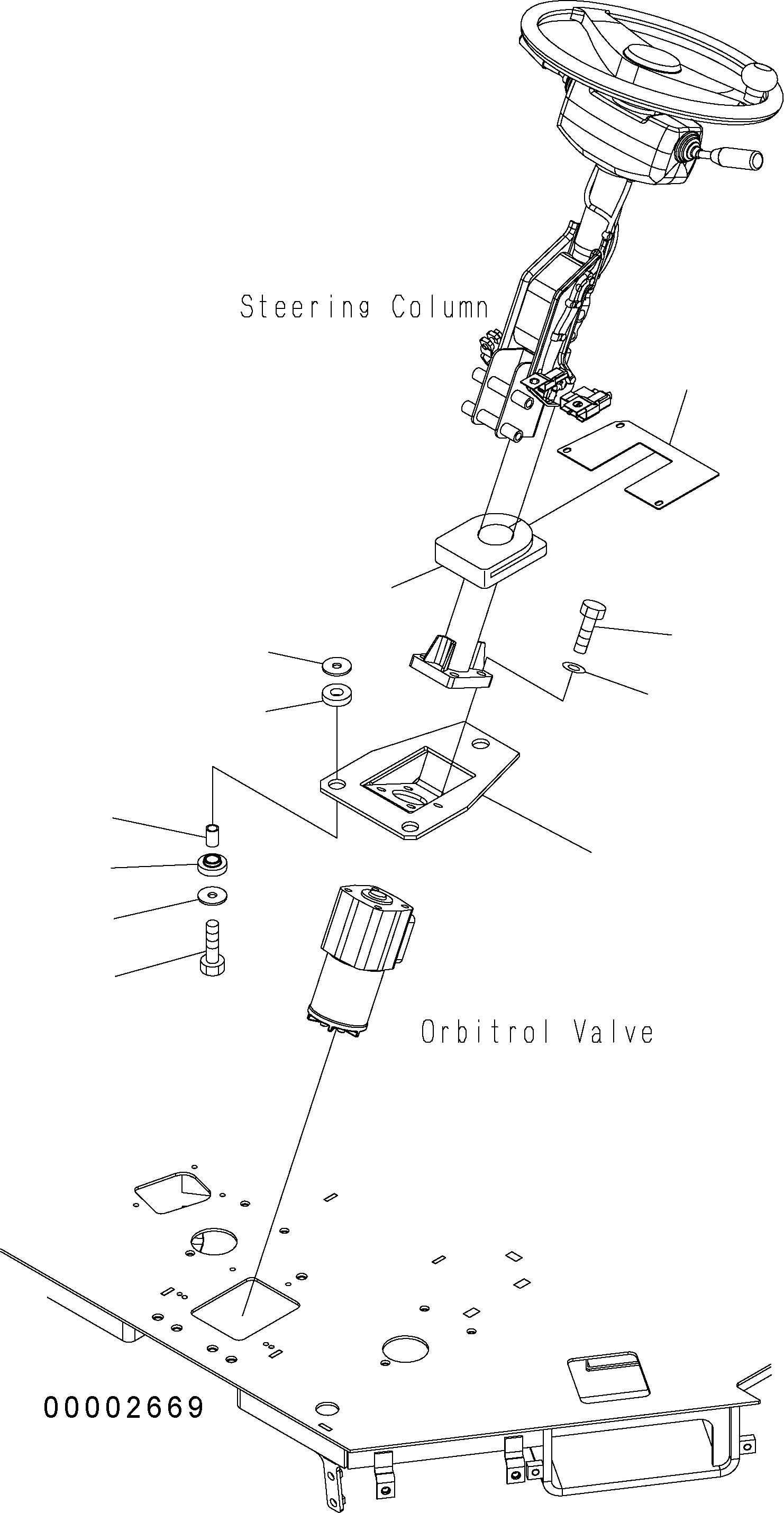 Wheel Loaders Komatsu / WA150PZ-5 S/N H50001 - Up(wa150pz) / STEERING WHEEL (VALVE MOUNT)(K0-60 : K0210-29A0)