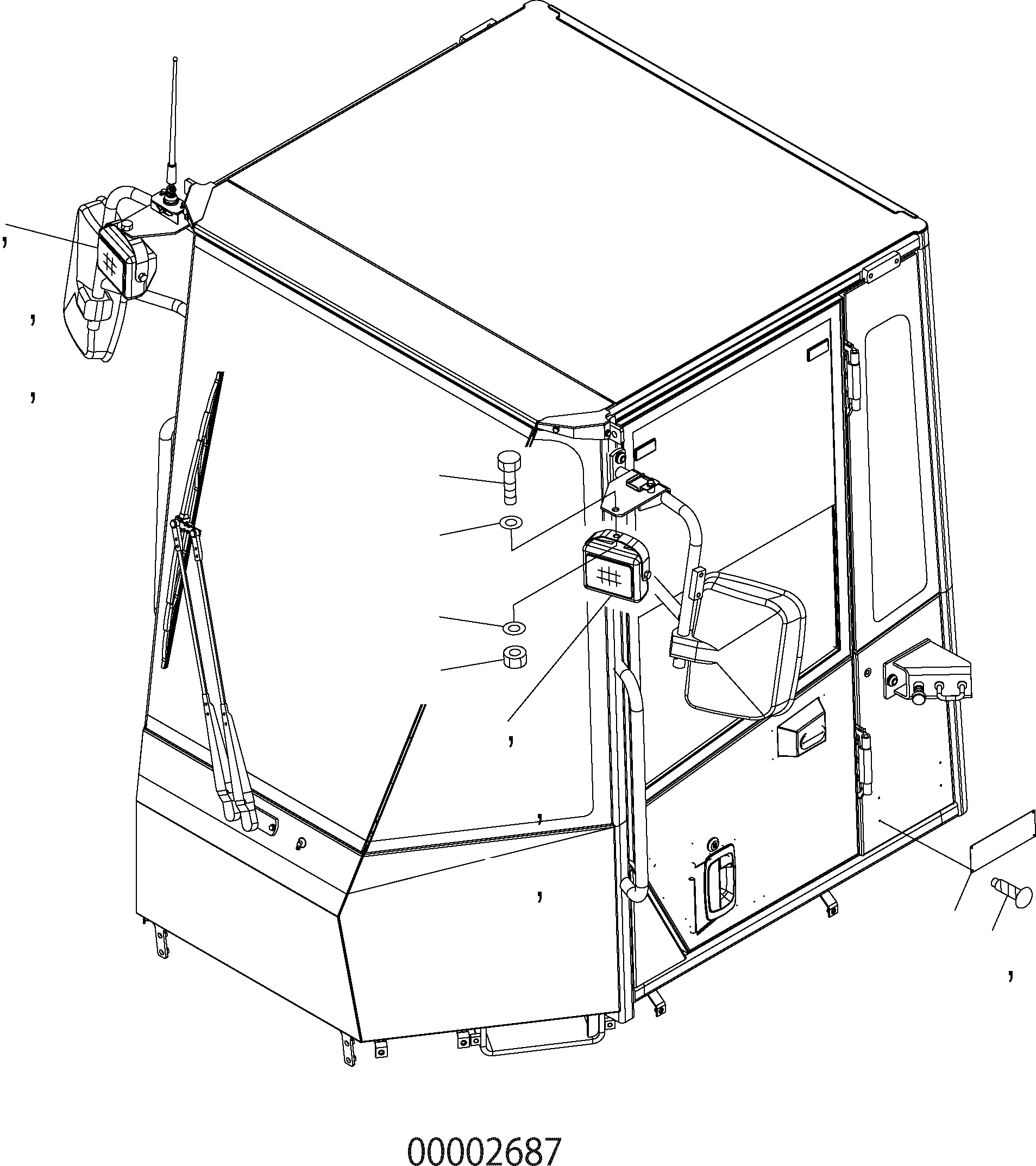 Wheel Loaders Komatsu / WA150PZ-5 S/N H50001 - Up(wa150pz) / WORKING LAMP AND PLATE(K0-68 : K0210-36A0)