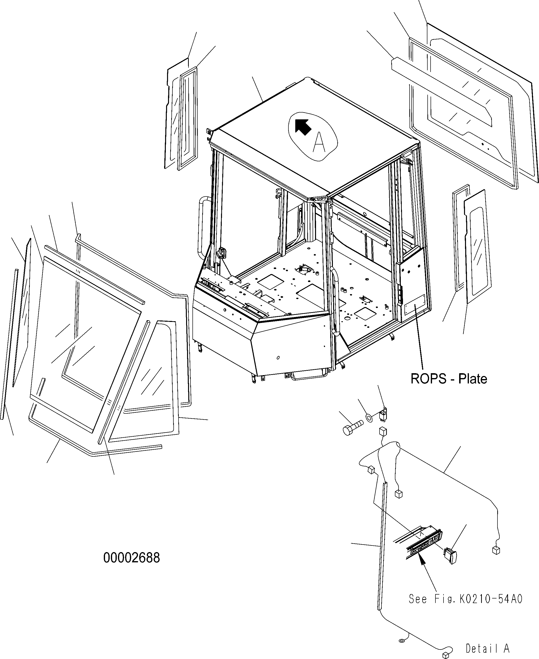 Wheel Loaders Komatsu / WA150PZ-5 S/N H50001 - Up(wa150pz) / ROPS CAB (BODY AND GLASS) (ROPS MODEL NO: 11202760-P01)(K0-73 : K0210-51A3)