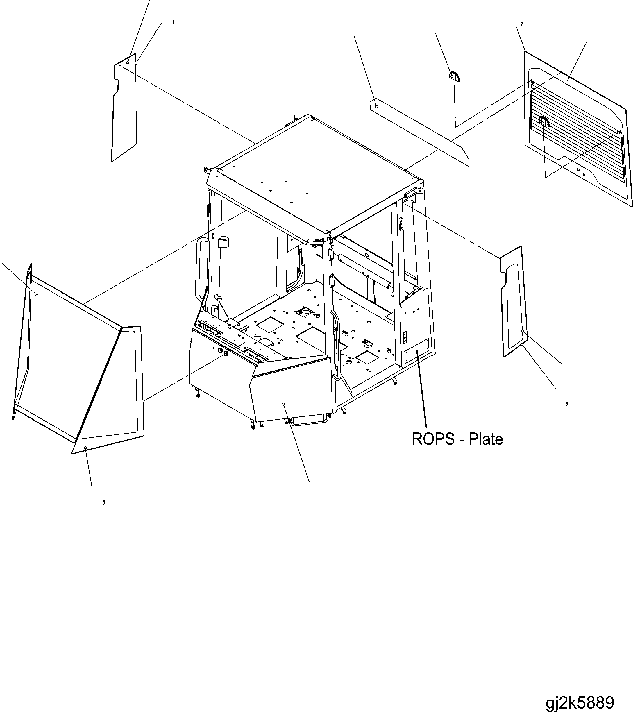 Wheel Loaders Komatsu / WA150PZ-5 S/N H50001 - Up(wa150pz) / ROPS CAB (BODY AND GLASS) (ROPS MODEL NO: 419-925-H010)(K0-74 : K0210-51A4)