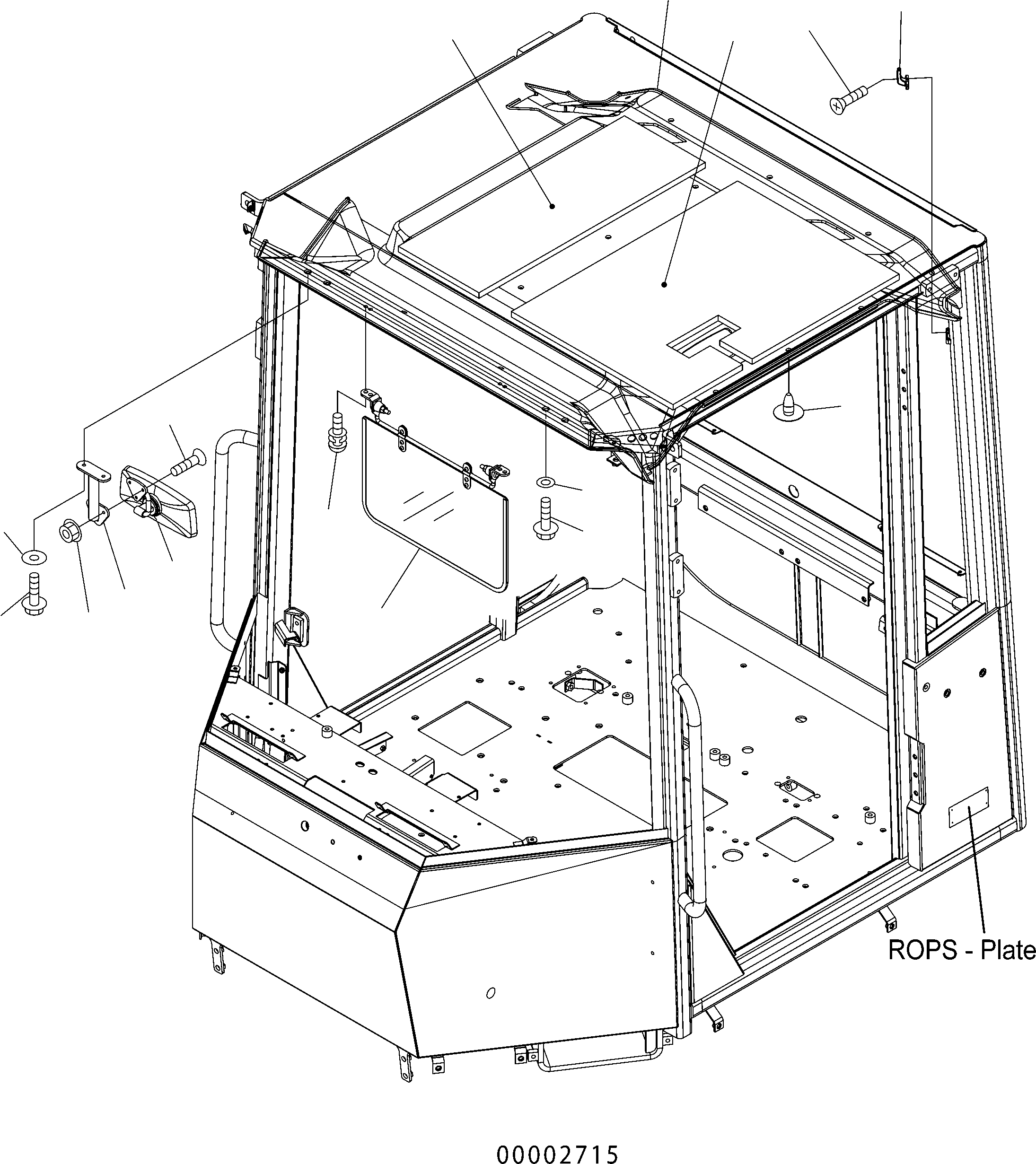 Wheel Loaders Komatsu / WA150PZ-5 S/N H50001 - Up(wa150pz) / ROPS CAB (ROOF PAD) (ROPS MODEL NO: 6VB4IA-R)(K0-75 : K0210-52A2)