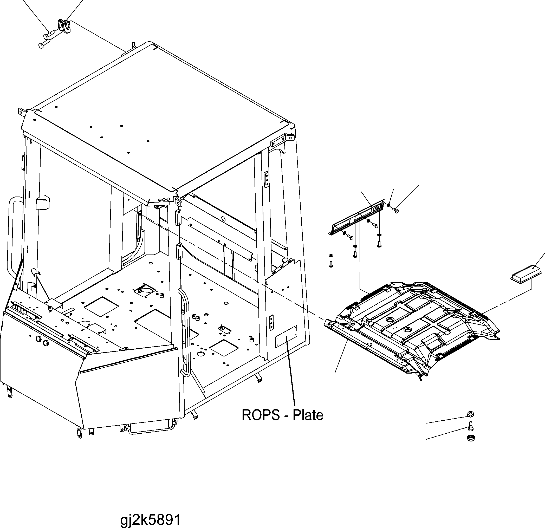 Wheel Loaders Komatsu / WA150PZ-5 S/N H50001 - Up(wa150pz) / ROPS CAB (ROOF PAD) (ROPS MODEL NO: 419-925-H010)(K0-77 : K0210-52A4)