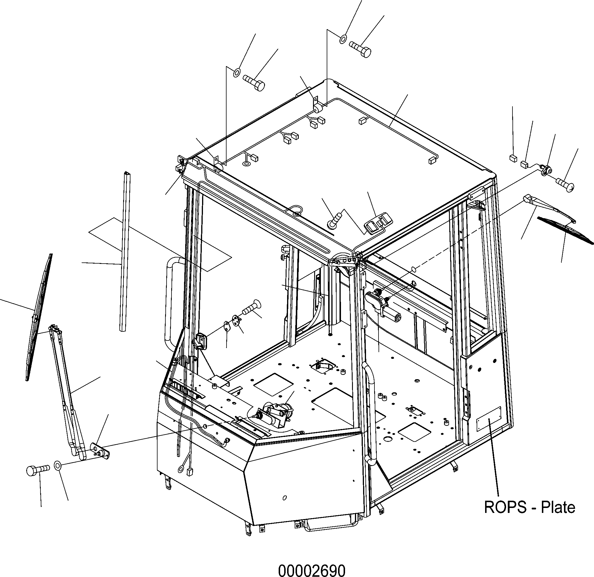 Wheel Loaders Komatsu / WA150PZ-5 S/N H50001 - Up(wa150pz) / ROPS CAB (WIPER) (ROPS MODEL NO: 11202760-P01)(K0-79 : K0210-53A3)