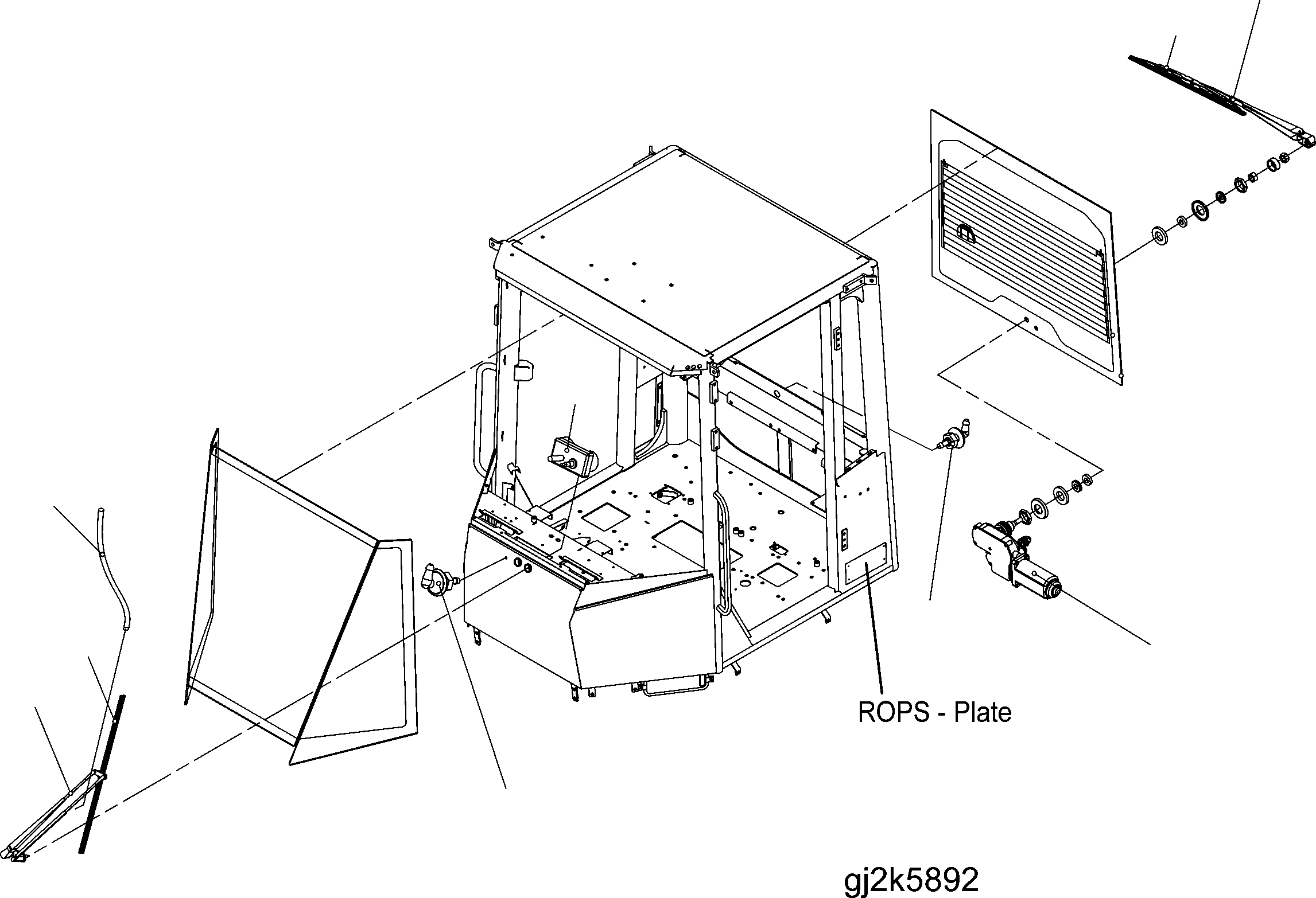 Wheel Loaders Komatsu / WA150PZ-5 S/N H50001 - Up(wa150pz) / ROPS CAB (WIPER) (ROPS MODEL NO: 419-925-H010)(K0-80 : K0210-53A4)