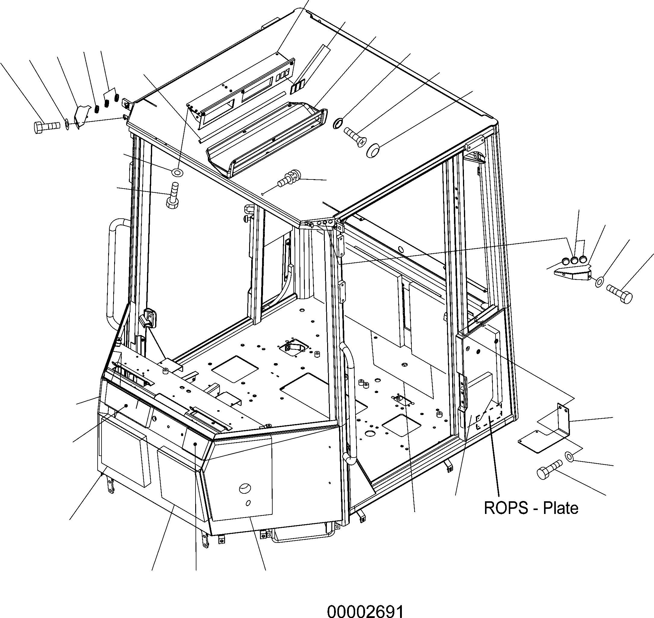 Wheel Loaders Komatsu / WA150PZ-5 S/N H50001 - Up(wa150pz) / ROPS CAB (SHEET, COVER) (ROPS MODEL NO: 11202760-P01)(K0-82 : K0210-54A3)