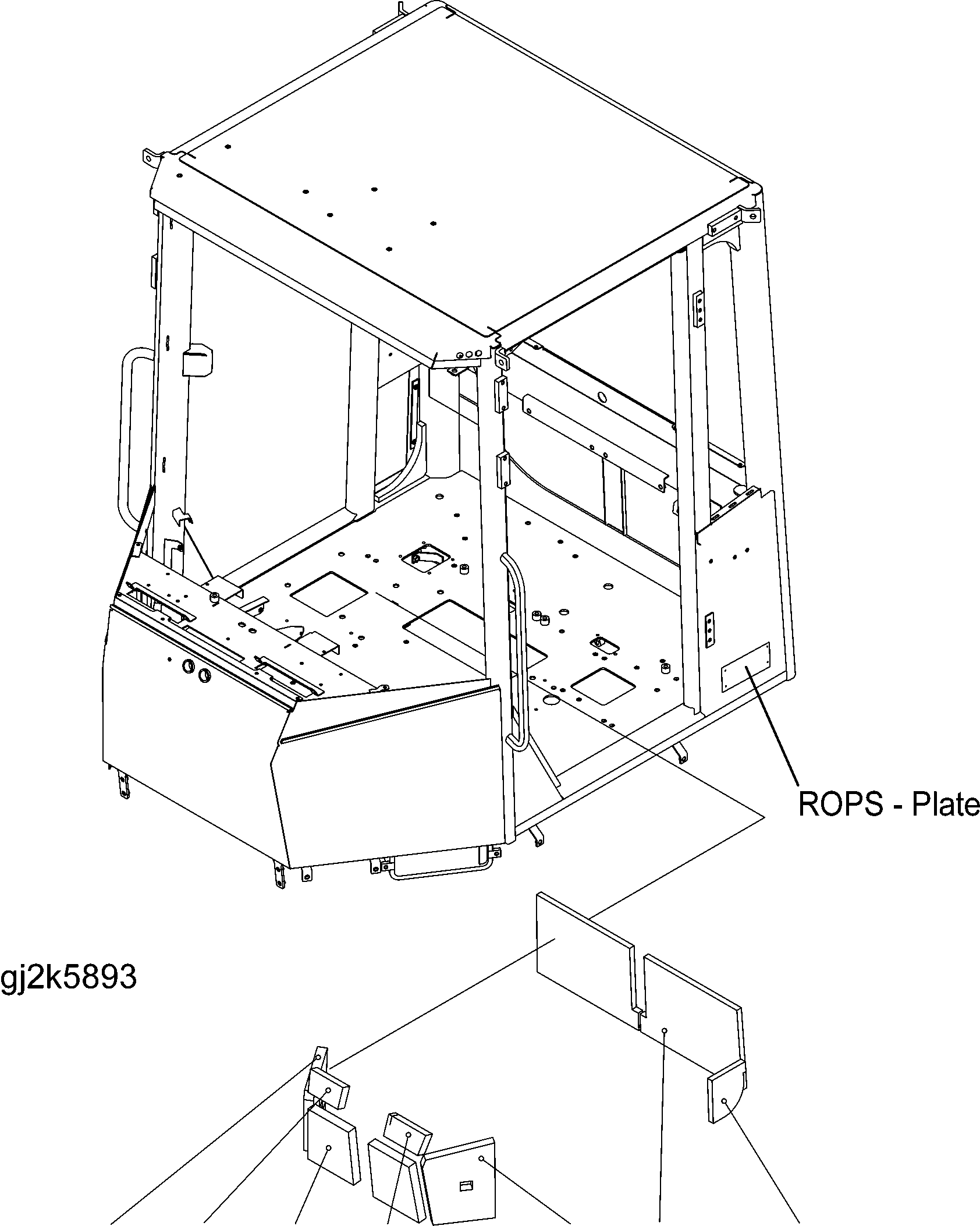 Wheel Loaders Komatsu / WA150PZ-5 S/N H50001 - Up(wa150pz) / ROPS CAB (SHEET, COVER) (ROPS MODEL NO: 419-925-H010)(K0-83 : K0210-54A4)