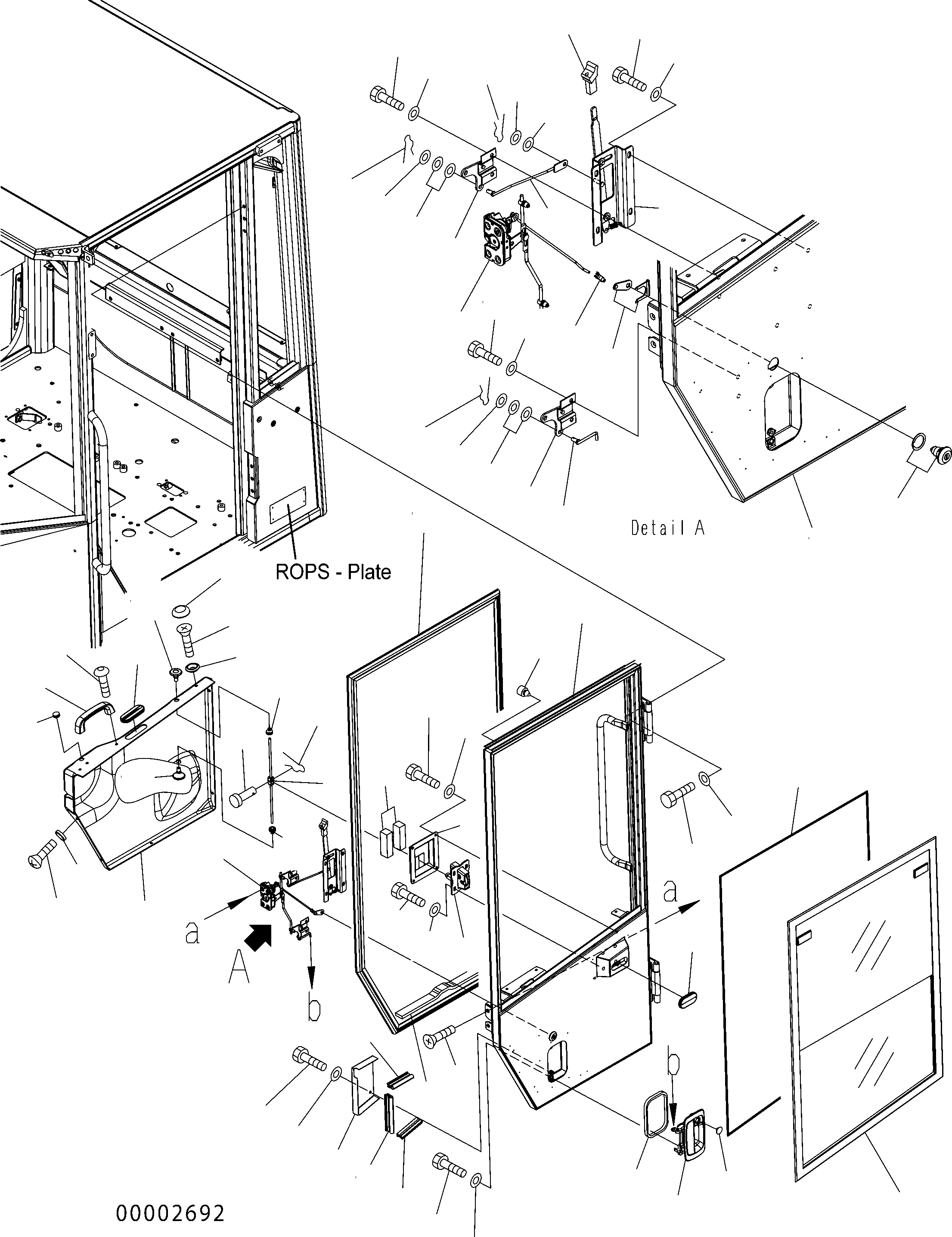 Wheel Loaders Komatsu / WA150PZ-5 S/N H50001 - Up(wa150pz) / ROPS CAB (DOOR LHS) (ROPS MODEL NO: 6VB4IA-R)(K0-84 : K0210-55A2)