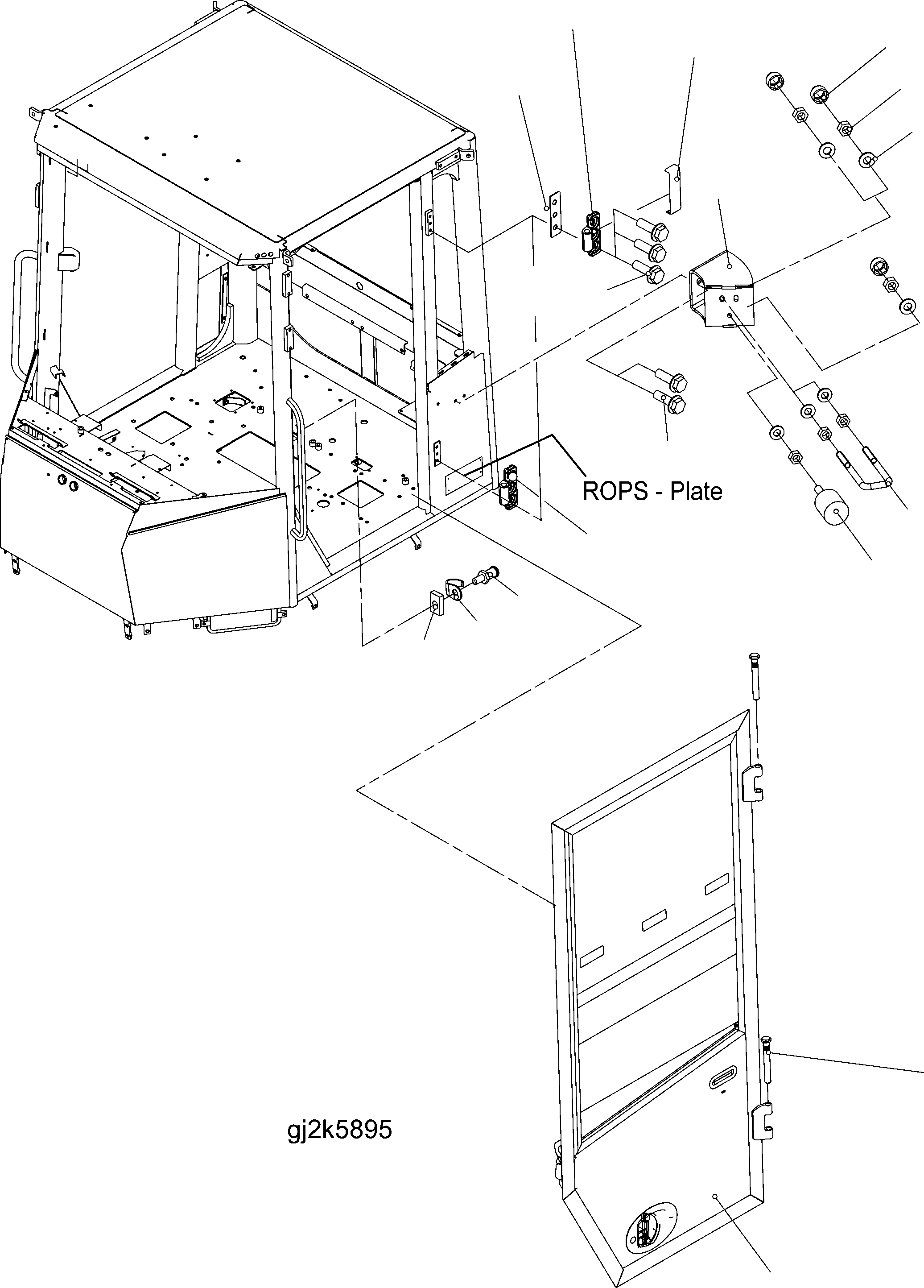 Wheel Loaders Komatsu / WA150PZ-5 S/N H50001 - Up(wa150pz) / ROPS CAB (DOOR LHS) (ROPS MODEL NO: 419-925-H010)(K0-86 : K0210-55A4)