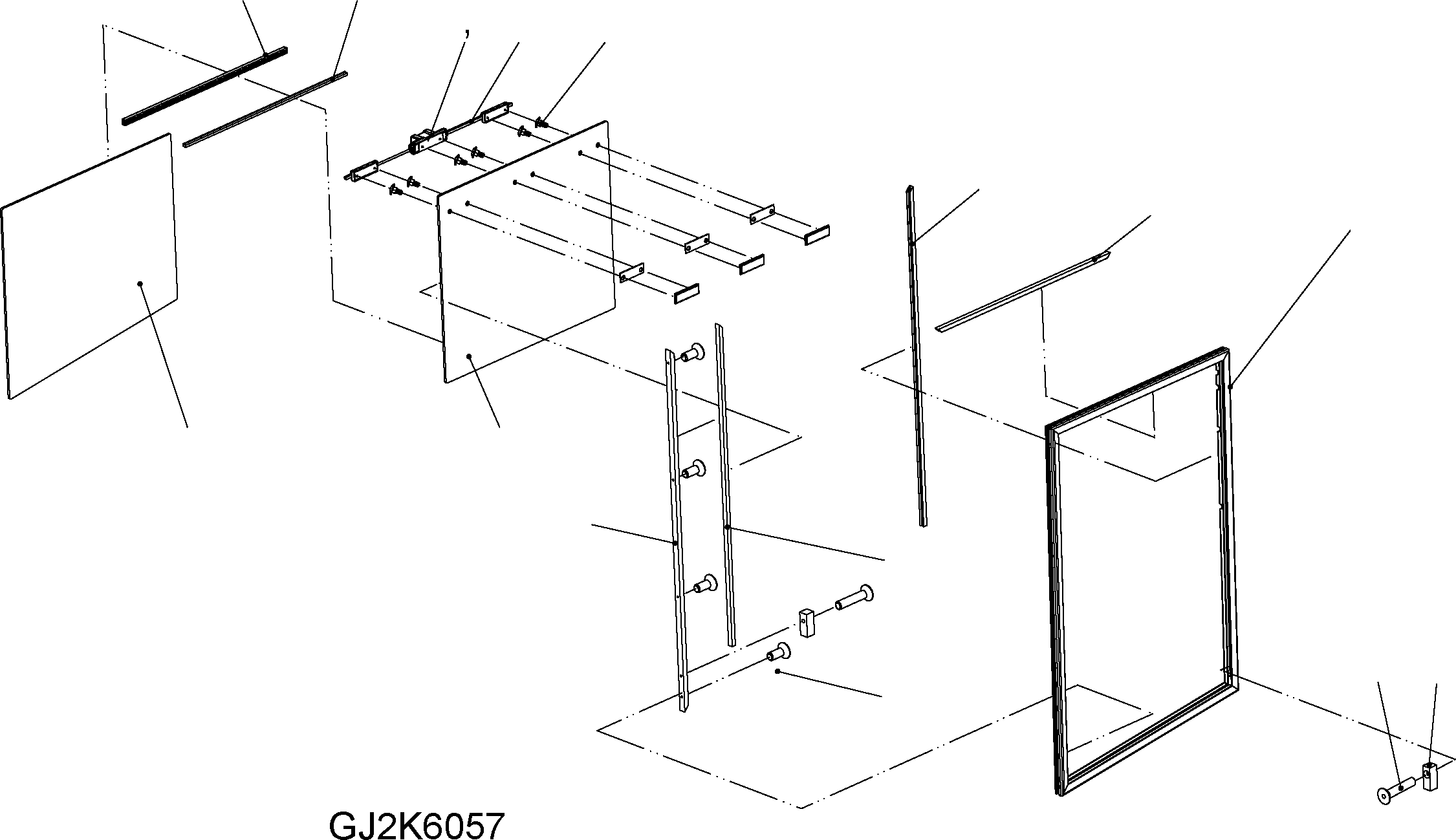 Wheel Loaders Komatsu / WA150PZ-5 S/N H50001 - Up(wa150pz) / ROPS CAB (DOOR LHS SASH INNER PARTS) (ROPS MODEL NO: 419-925-H010)(K0-88 : K0210-55A6)