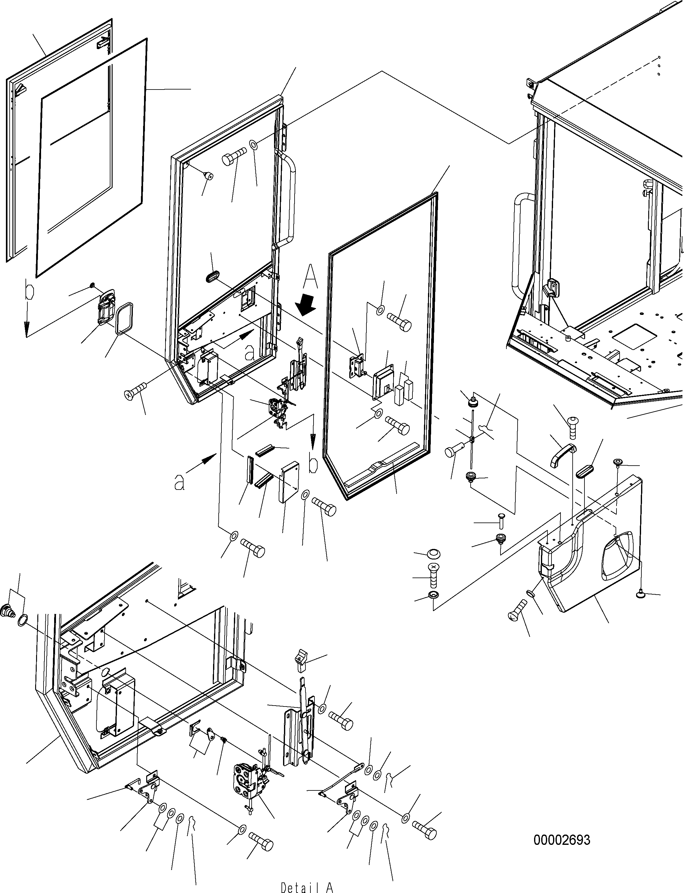 Wheel Loaders Komatsu / WA150PZ-5 S/N H50001 - Up(wa150pz) / ROPS CAB (DOOR RHS) (ROPS MODEL NO: 6VB4IA-R)(K0-89 : K0210-56A2)