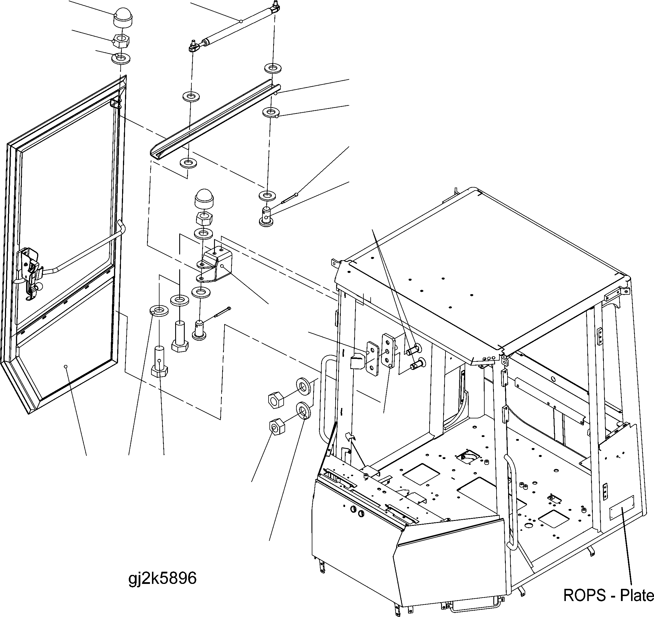 Wheel Loaders Komatsu / WA150PZ-5 S/N H50001 - Up(wa150pz) / ROPS CAB (DOOR RHS) (ROPS MODEL NO: 419-925-H010)(K0-91 : K0210-56A4)
