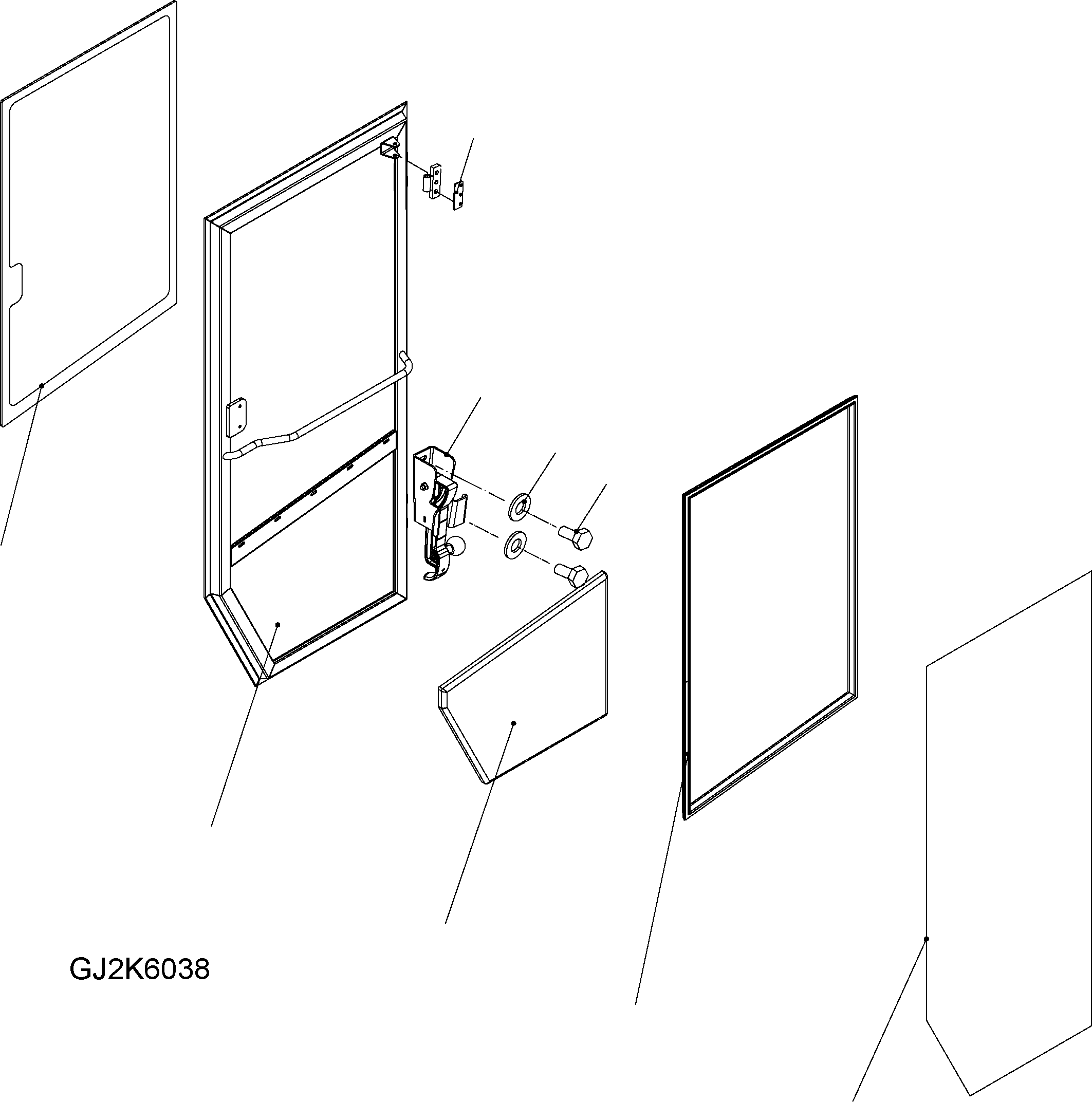Wheel Loaders Komatsu / WA150PZ-5 S/N H50001 - Up(wa150pz) / ROPS CAB (DOOR RHS INNER PARTS) (ROPS MODEL NO: 419-925-H010)(K0-92 : K0210-56A5)