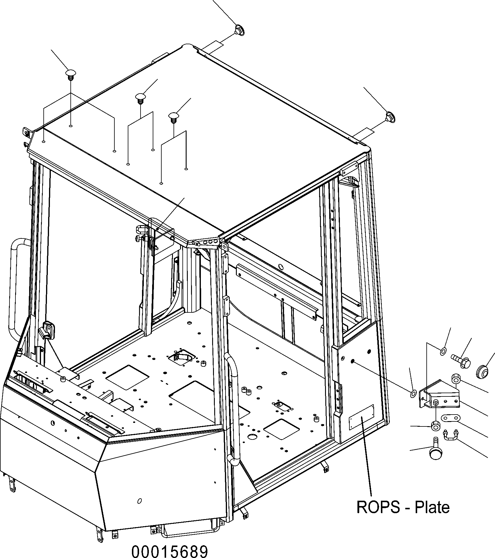 Wheel Loaders Komatsu / WA150PZ-5 S/N H50001 - Up(wa150pz) / ROPS CAB (STOPPER) (ROPS MODEL NO: 6VB4IA-R)(K0-93 : K0210-57A2)