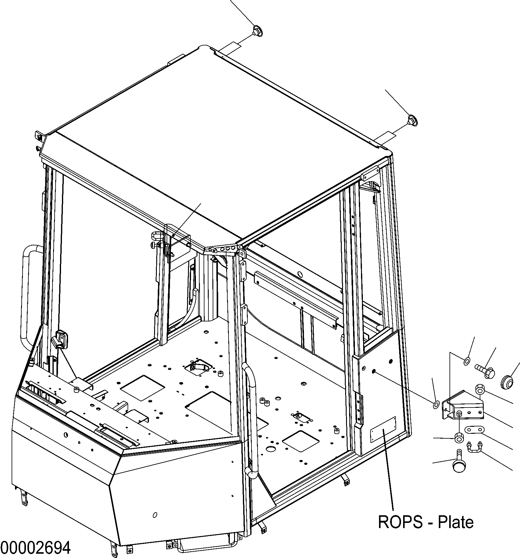 Wheel Loaders Komatsu / WA150PZ-5 S/N H50001 - Up(wa150pz) / ROPS CAB (STOPPER) (ROPS MODEL NO: 11202760-P01)(K0-94 : K0210-57A3)