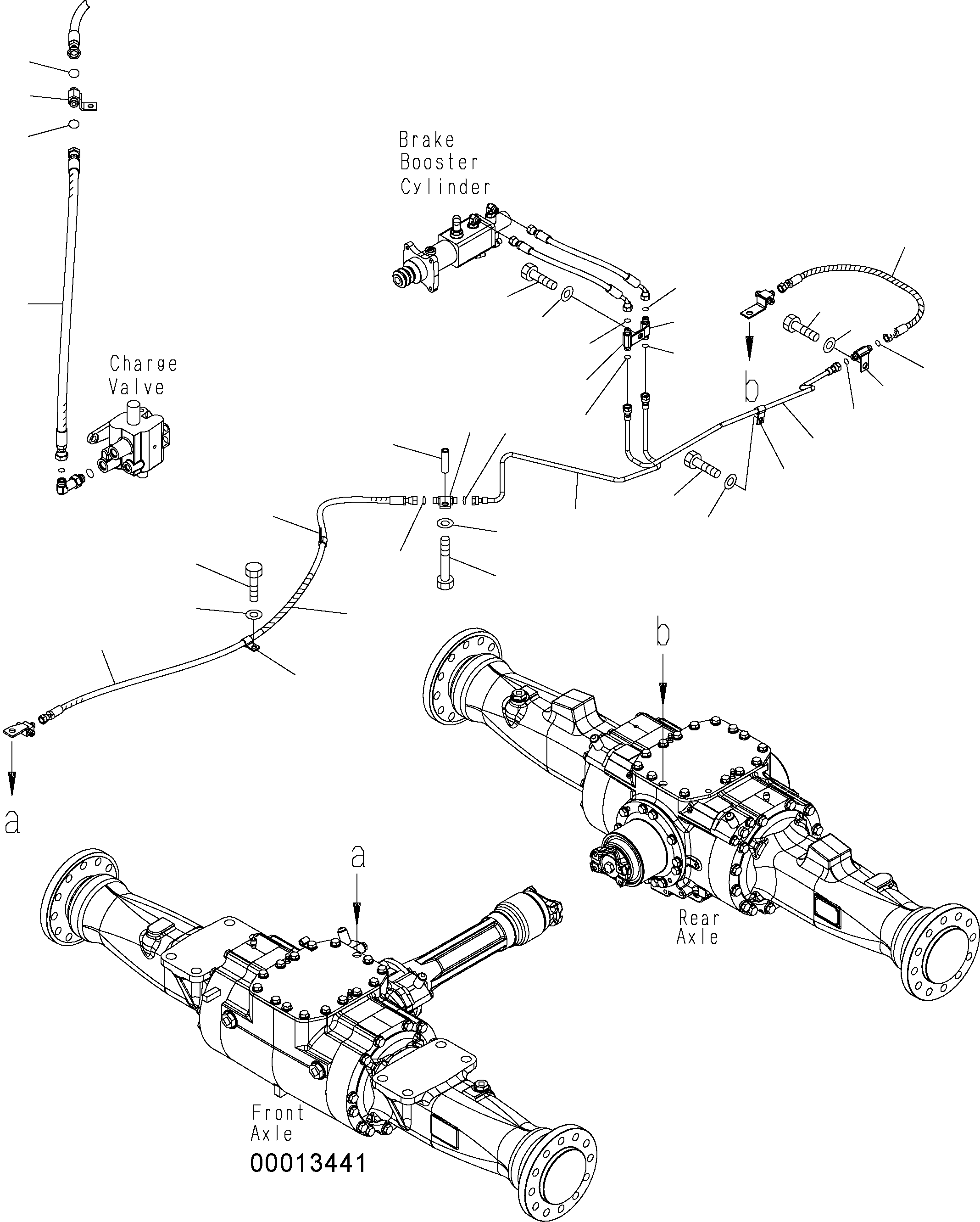Wheel Loaders Komatsu / WA150PZ-5 S/N H50001 - Up(wa150pz) / BRAKE CONTROL (BRAKE PIPING, FAN MOTOR LINE)(K0-121 : K4460-03A0)