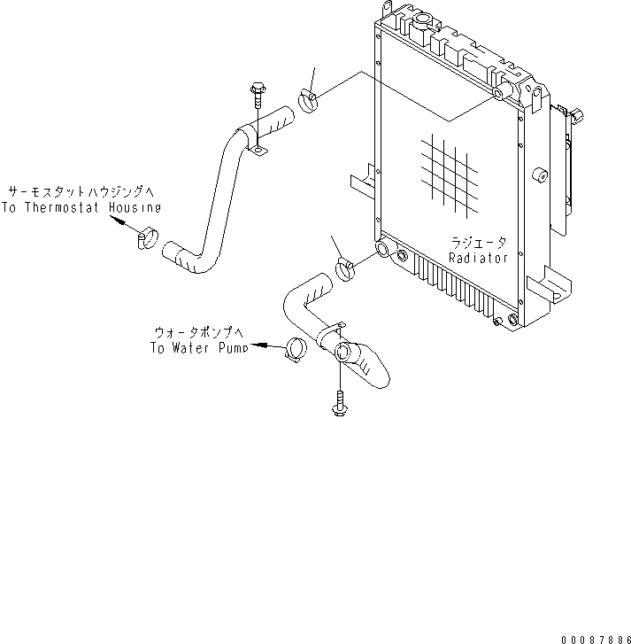 Wheel Loaders Komatsu / WA180-3 S/N 53001-UP (m/c)(wa180-0c) / RADIATOR (ENGINE LINE) (CLAMP)(#54572-)(060160 : C0110-06A1)