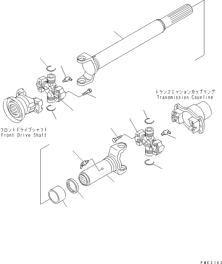 Wheel Loaders Komatsu / WA180-3 S/N 53001-UP (m/c)(wa180-0c) / DRIVE SHAFT (CENTER)(150010 : F4200-01A0)