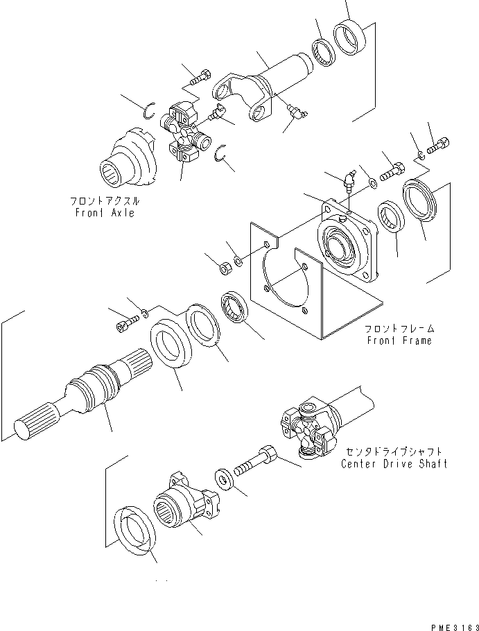 Wheel Loaders Komatsu / WA180-3 S/N 53001-UP (m/c)(wa180-0c) / DRIVE SHAFT (FRONT)(150020 : F4200-02A0)