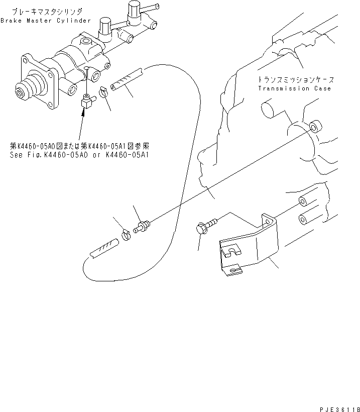Wheel Loaders Komatsu / WA180-3 S/N 53001-UP (m/c)(wa180-0c) / TRANSMISSION (BRAKE OIL PIPING AND LINKAGE BRACKET)(150110 : F4300-05A0)