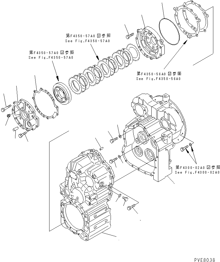 Wheel Loaders Komatsu / WA180-3 S/N 53001-UP (m/c)(wa180-0c) / TRANSMISSION (TRANSMISSION CASE)(150130 : F4350-51A0)