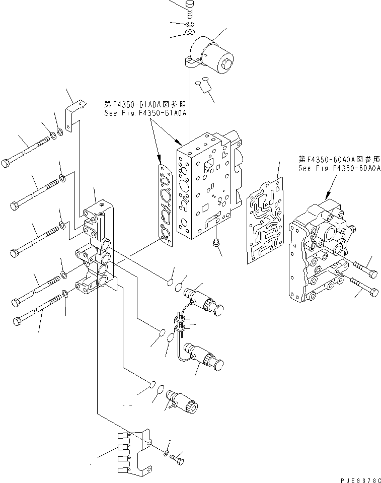 Wheel Loaders Komatsu / WA180-3 S/N 53001-UP (m/c)(wa180-0c) / TRANSMISSION CONTROL VALVE (4/4) (SOLENOID VALVE)(#(67749)-)(150270 : F4350-62A0A)