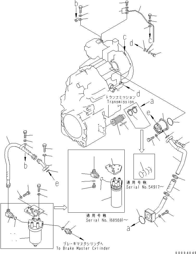 Wheel Loaders Komatsu / WA180-3 S/N 53001-UP (m/c)(wa180-0c) / TRANSMISSION (PUMP AND PIPING)(150290 : F4350-64A0)