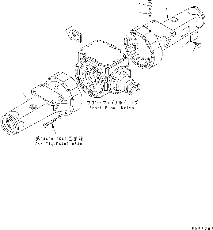 Wheel Loaders Komatsu / WA180-3 S/N 53001-UP (m/c)(wa180-0c) / FRONT AXLE (HOUSING)(150350 : F4400-02A0)