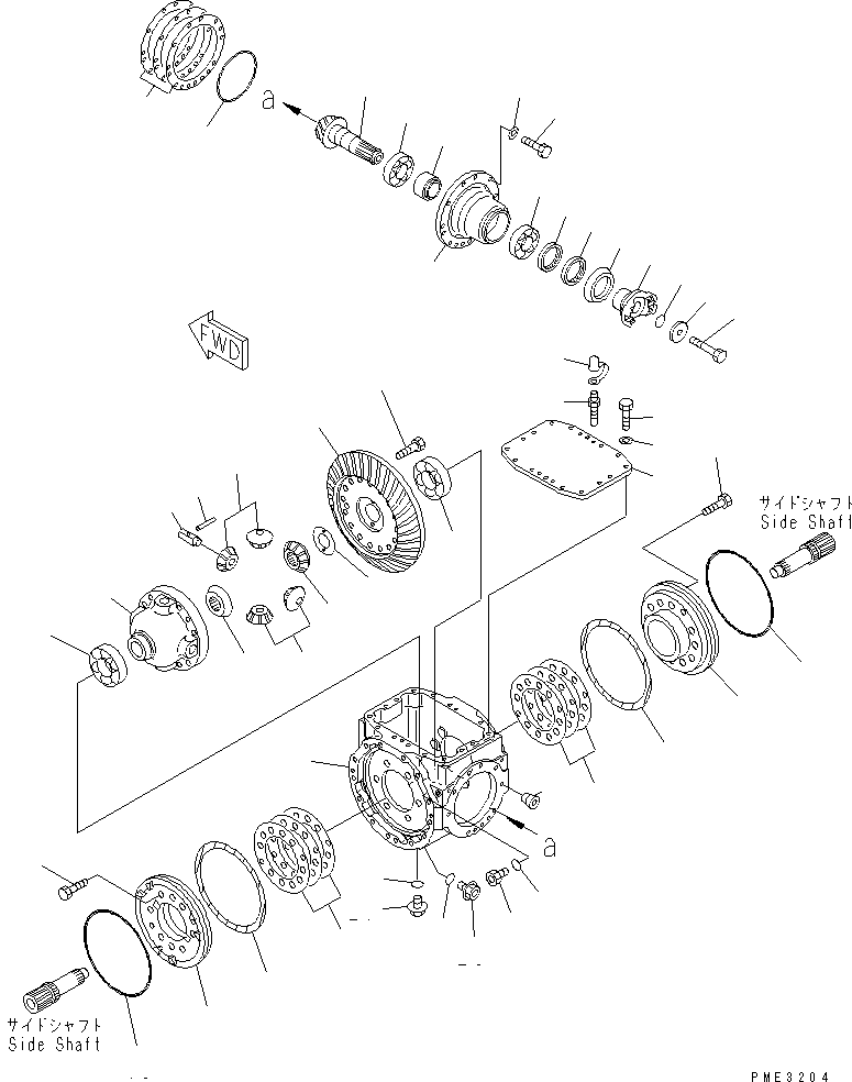 Wheel Loaders Komatsu / WA180-3 S/N 53001-UP (m/c)(wa180-0c) / FRONT AXLE (DIFFERENTIAL)(#53001-55423)(150360 : F4400-03A0)