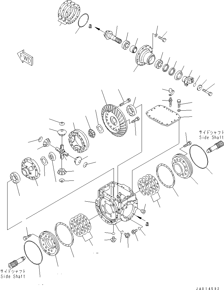 Wheel Loaders Komatsu / WA180-3 S/N 53001-UP (m/c)(wa180-0c) / FRONT AXLE (DIFFERENTIAL)(#55424-)(150370 : F4400-03A0A)