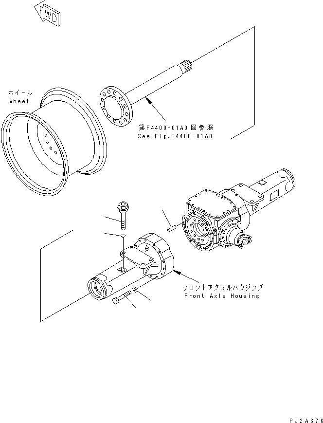 Wheel Loaders Komatsu / WA180-3 S/N 53001-UP (m/c)(wa180-0c) / FRONT AXLE (MOUNTING PARTS)(150400 : F4400-05A0)