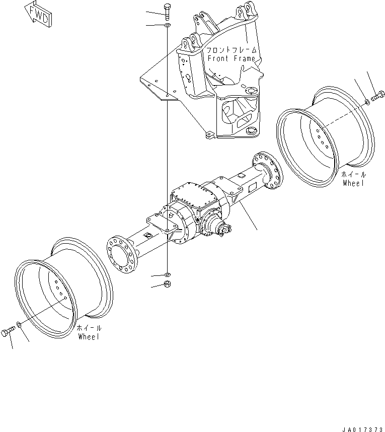 Wheel Loaders Komatsu / WA180-3 S/N 53001-UP (m/c)(wa180-0c) / FRONT AXLE AND MOUNTING PARTS(150410 : F4400-51A0)
