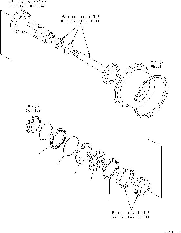 Wheel Loaders Komatsu / WA180-3 S/N 53001-UP (m/c)(wa180-0c) / REAR AXLE (BRAKE)(150490 : F4500-04A0)