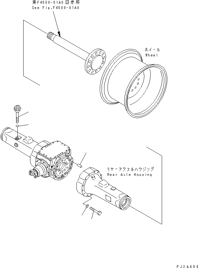 Wheel Loaders Komatsu / WA180-3 S/N 53001-UP (m/c)(wa180-0c) / REAR AXLE (MOUNTING PARTS)(150500 : F4500-05A0)
