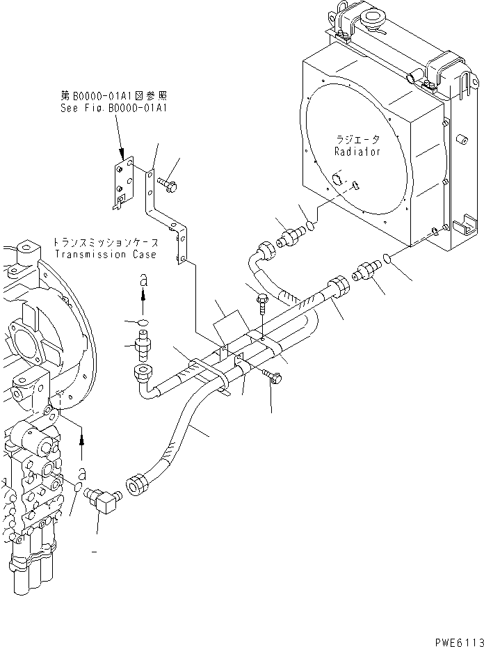 Wheel Loaders Komatsu / WA180-3 S/N 53001-UP (m/c)(wa180-0c) / TORQUE CONVERTER AND TRANSMISSION LINE (WITH ANTI CLOG RADIATOR)(#53001-54571)(150540 : F4700-01A1)