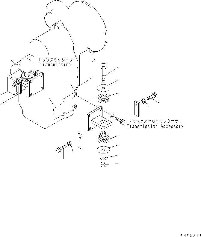 Wheel Loaders Komatsu / WA180-3 S/N 53001-UP (m/c)(wa180-0c) / TRANSMISSION MOUNTING PARTS(150560 : F4810-01A0)
