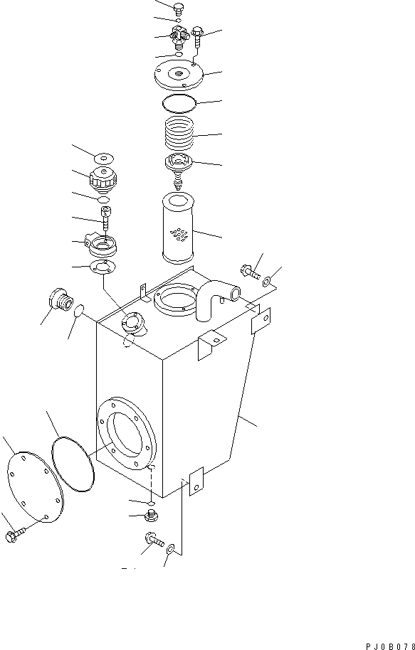 Wheel Loaders Komatsu / WA180-3 S/N 53001-UP (m/c)(wa180-0c) / HYDRAULIC TANK (WITHOUT EMERGENCY STEERING)(180010 : H0110-01A1)