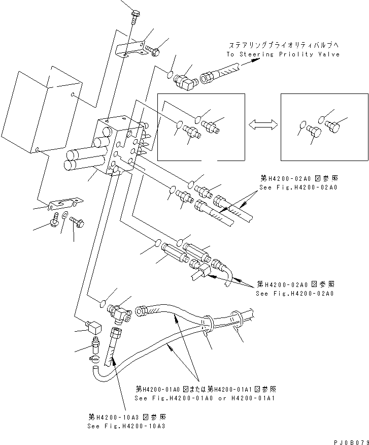Wheel Loaders Komatsu / WA180-3 S/N 53001-UP (m/c)(wa180-0c) / HYDRAULIC MAIN VALVE (WITH 3-SPOOL VALVE) (WITH E.C.S.S.)(180080 : H0120-01A3)
