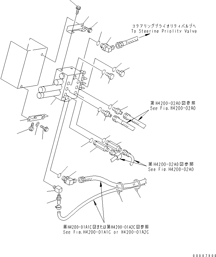 Wheel Loaders Komatsu / WA180-3 S/N 53001-UP (m/c)(wa180-0c) / HYDRAULIC MAIN VALVE (WITH 3-SPOOL VALVE)(180090 : H0120-01A4)