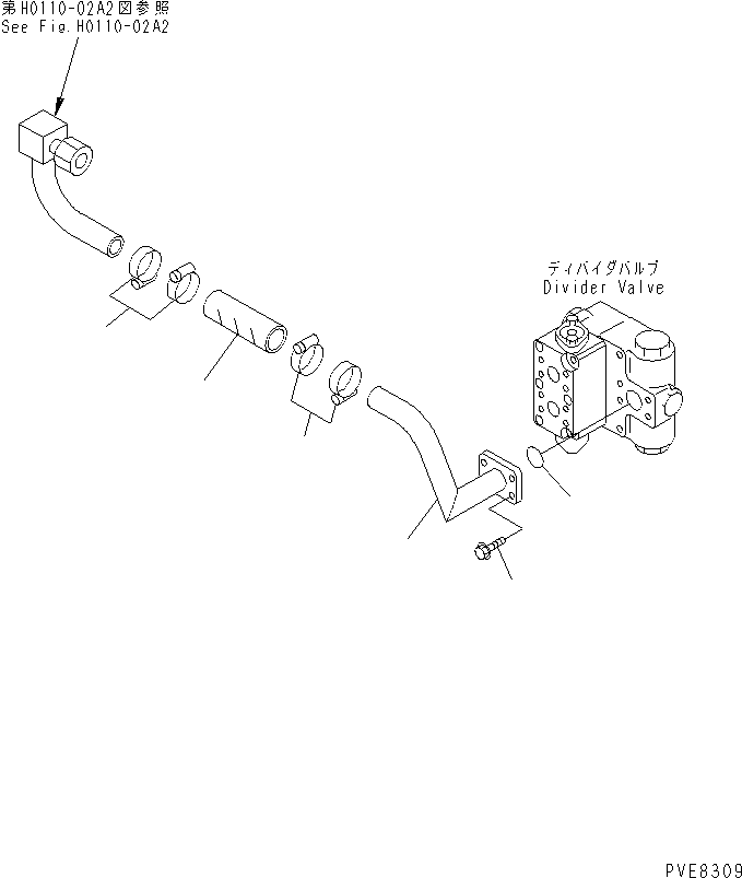 Wheel Loaders Komatsu / WA180-3 S/N 53001-UP (m/c)(wa180-0c) / HYDRAULIC PIPING (TANK TO DIVIDER VALVE LINE) (WITH EMERGENCY STEERING) (EXCEPT JAPAN)(180240 : H4200-03A2)
